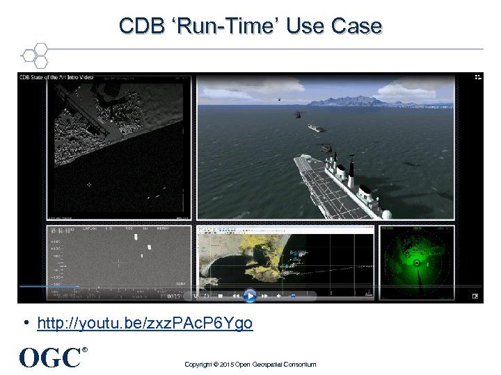 CDB ‘Run-Time’ Use Case • http: //youtu. be/zxz. PAc. P 6 Ygo OGC ®