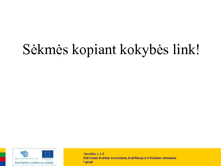 Sėkmės kopiant kokybės link! Gruodžio 1 -3 d. Ketvirtasis švietimo konsultantų kvalifikacijos tobulinimo seminaras