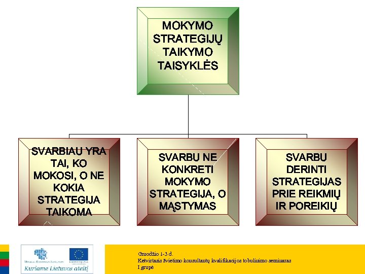 MOKYMO STRATEGIJŲ TAIKYMO TAISYKLĖS SVARBIAU YRA TAI, KO MOKOSI, O NE KOKIA STRATEGIJA TAIKOMA