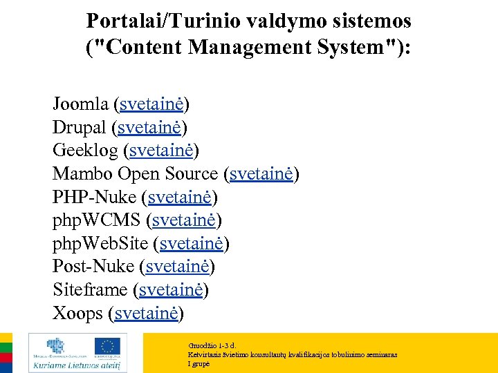 Portalai/Turinio valdymo sistemos (