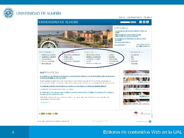 4 Editores de contenidos Web en la UAL 