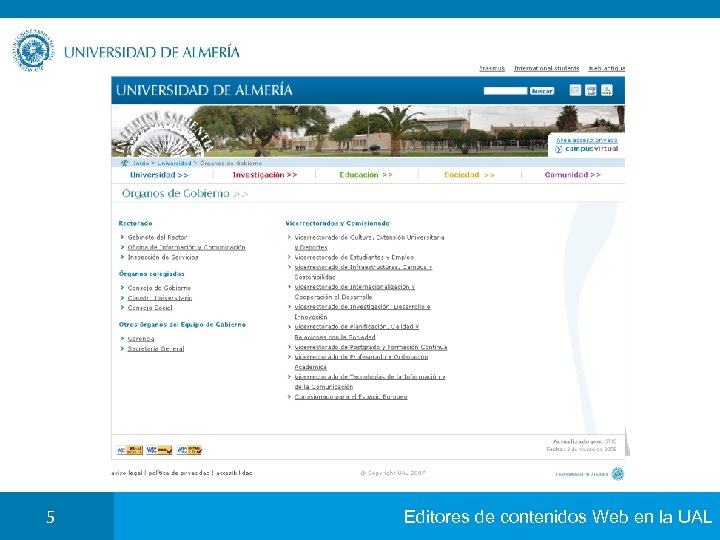 5 Editores de contenidos Web en la UAL 