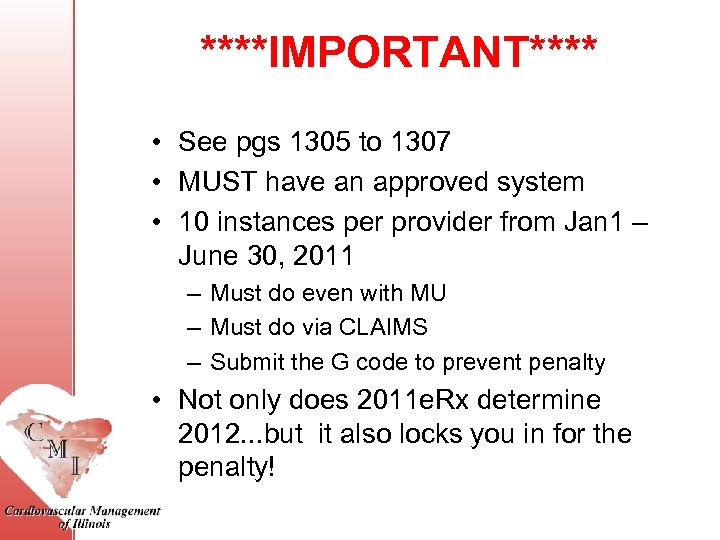 ****IMPORTANT**** • See pgs 1305 to 1307 • MUST have an approved system •