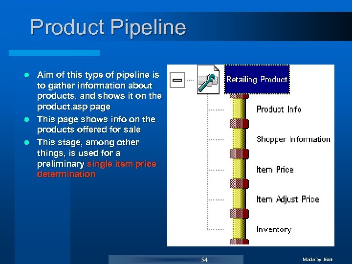 Product Pipeline Aim of this type of pipeline is to gather information about products,