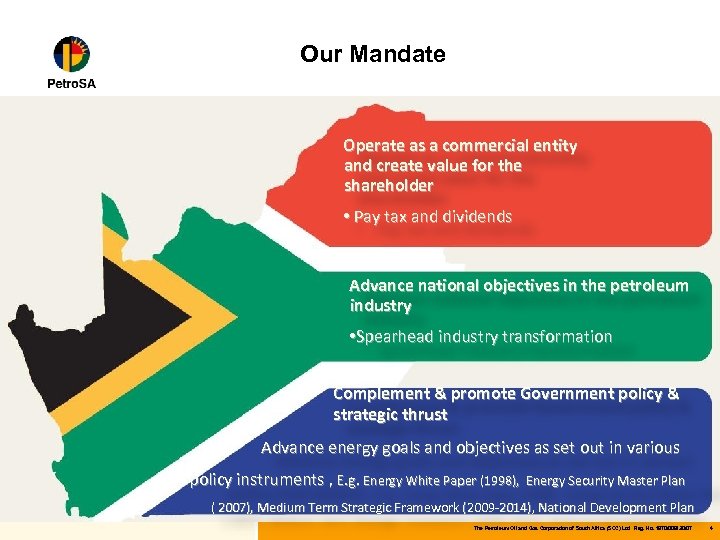 Our Mandate Operate as a commercial entity and create value for the shareholder •