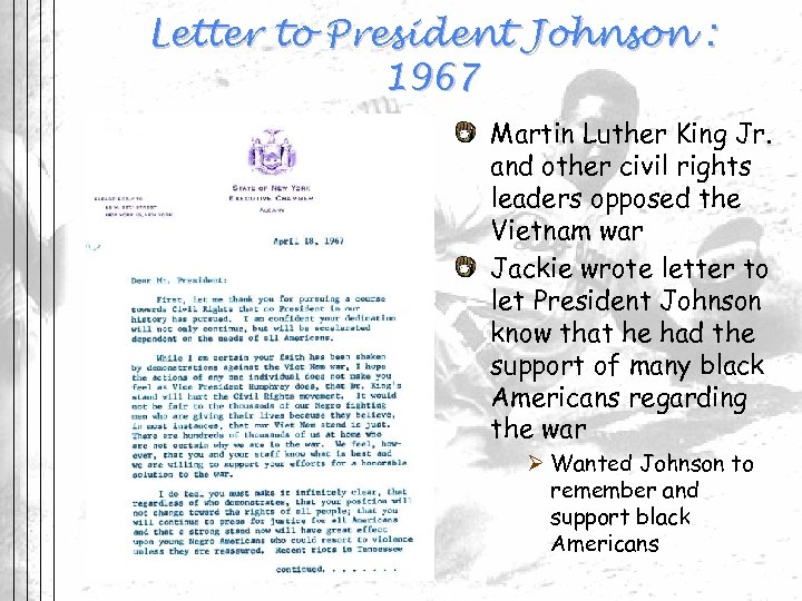 Letter to President Johnson : 1967 Martin Luther King Jr. and other civil rights