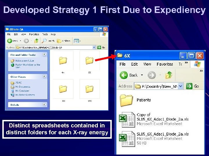 Developed Strategy 1 First Due to Expediency Distinct spreadsheets contained in distinct folders for