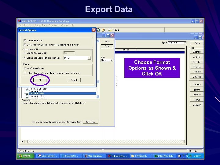 Export Data Choose Format Options as Shown & Click OK 
