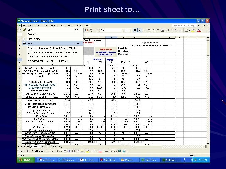 Print sheet to… Name 