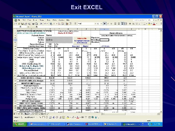 Exit EXCEL Name 