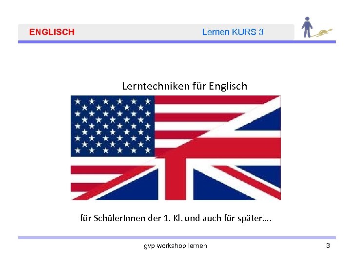 ENGLISCH Lernen KURS 3 Lerntechniken für Englisch für Schüler. Innen der 1. Kl. und