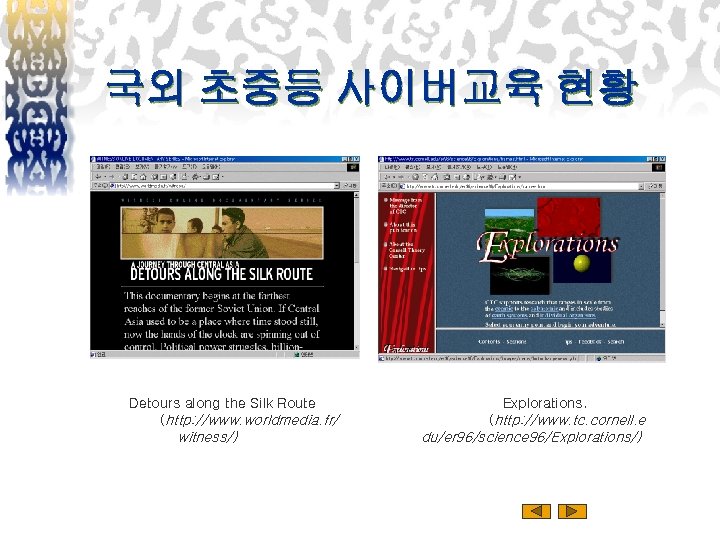 국외 초중등 사이버교육 현황 Detours along the Silk Route (http: //www. worldmedia. fr/ witness/)