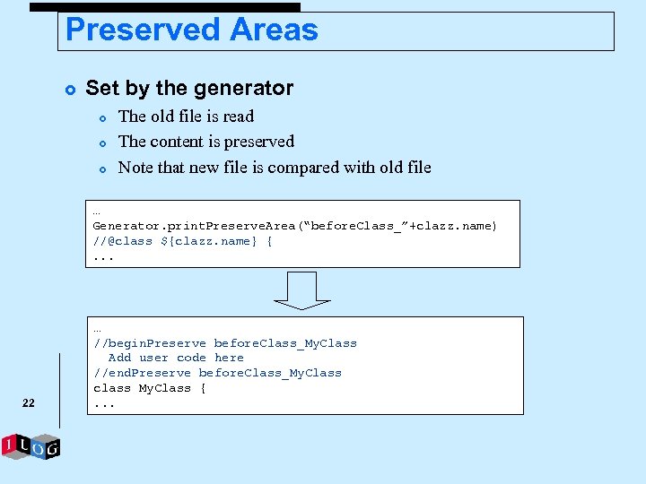 Preserved Areas £ Set by the generator £ £ £ The old file is