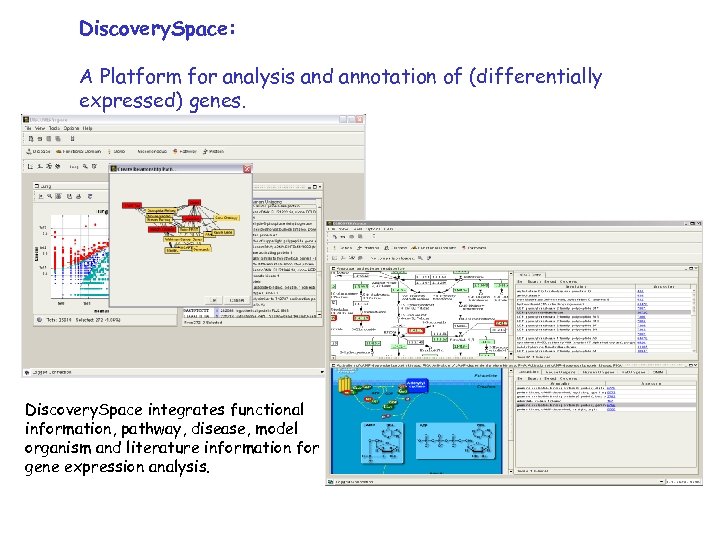 Discovery. Space: A Platform for analysis and annotation of (differentially expressed) genes. Discovery. Space