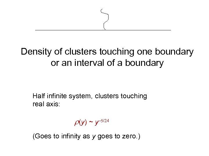 Density of clusters touching one boundary or an interval of a boundary Half infinite