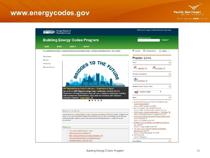 www. energycodes. gov Building Energy Codes Program 13 