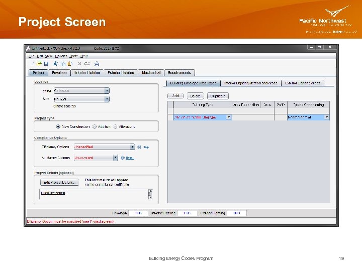 Project Screen Building Energy Codes Program 19 