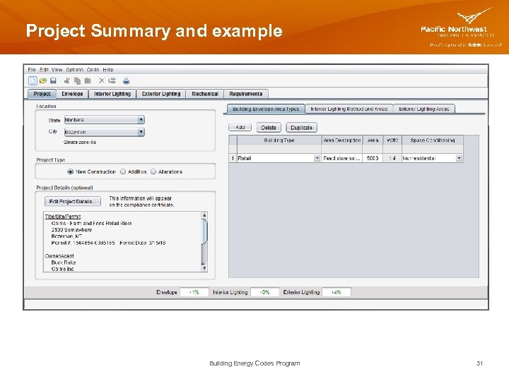 Project Summary and example Building Energy Codes Program 31 