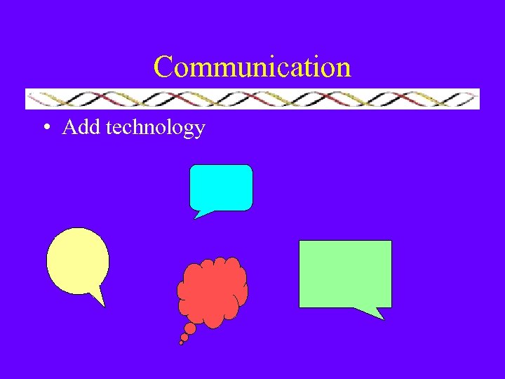 Communication • Add technology 