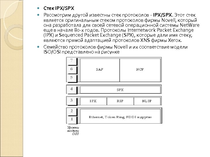 Имя стек. Структура стеков IPX/SPX. Стек IPX/SPX разработан фирмой. Структура стека IPX/SPX. Основа стека протоколов IPX SPX.