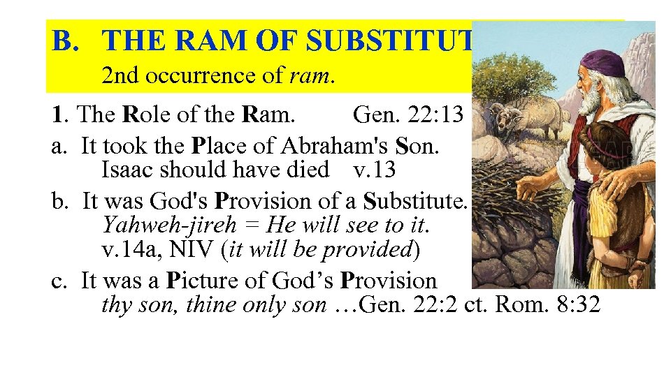 B. THE RAM OF SUBSTITUTION – 2 nd occurrence of ram. 1. The Role
