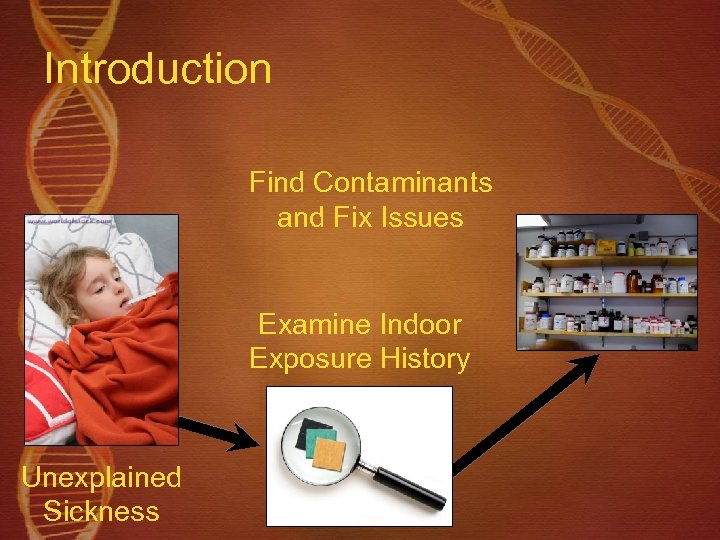 Introduction Find Contaminants and Fix Issues Examine Indoor Exposure History Unexplained Sickness 