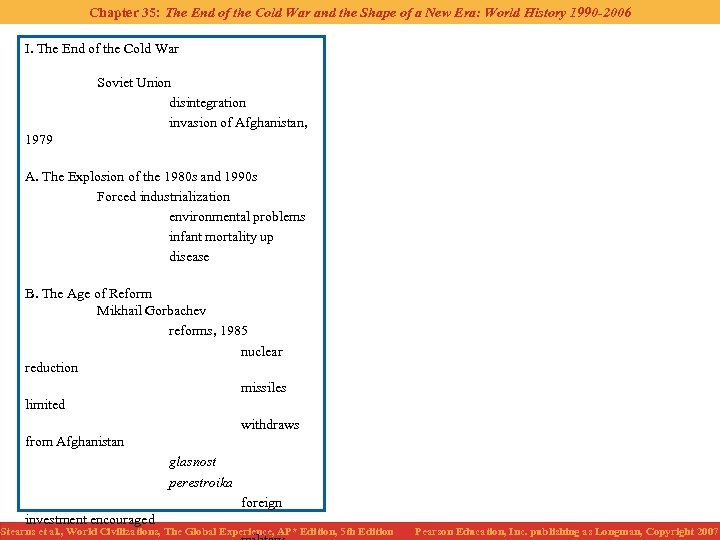 Chapter 35: The End of the Cold War and the Shape of a New