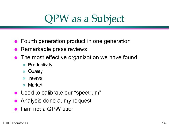 QPW as a Subject Fourth generation product in one generation Remarkable press reviews The