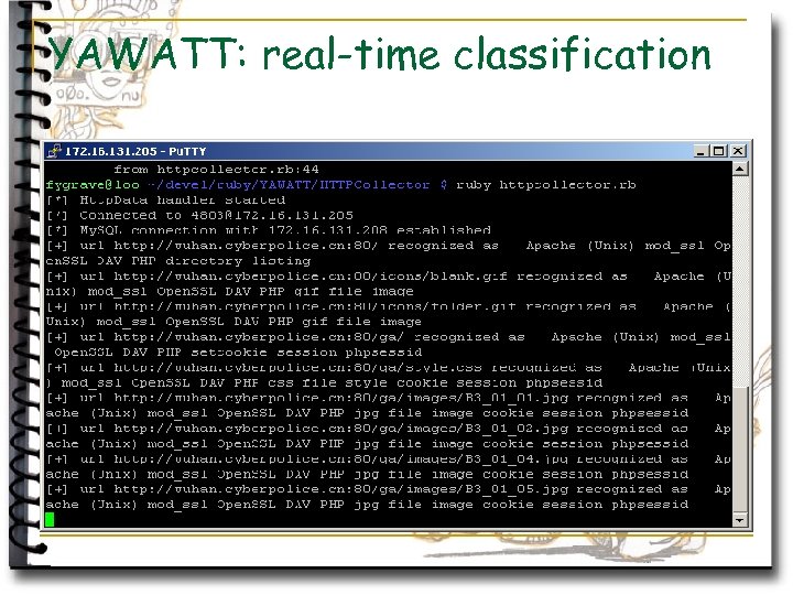 YAWATT: real-time classification 