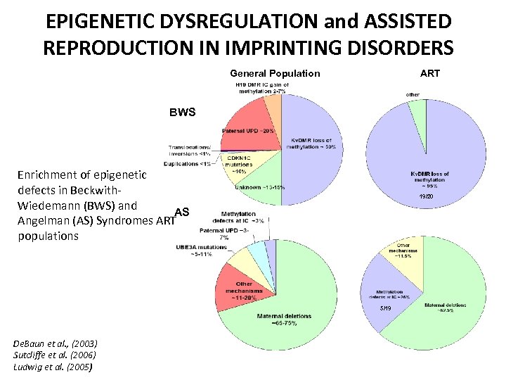 EPIGENETIC DYSREGULATION and ASSISTED REPRODUCTION IN IMPRINTING DISORDERS General Population ART BWS Enrichment of