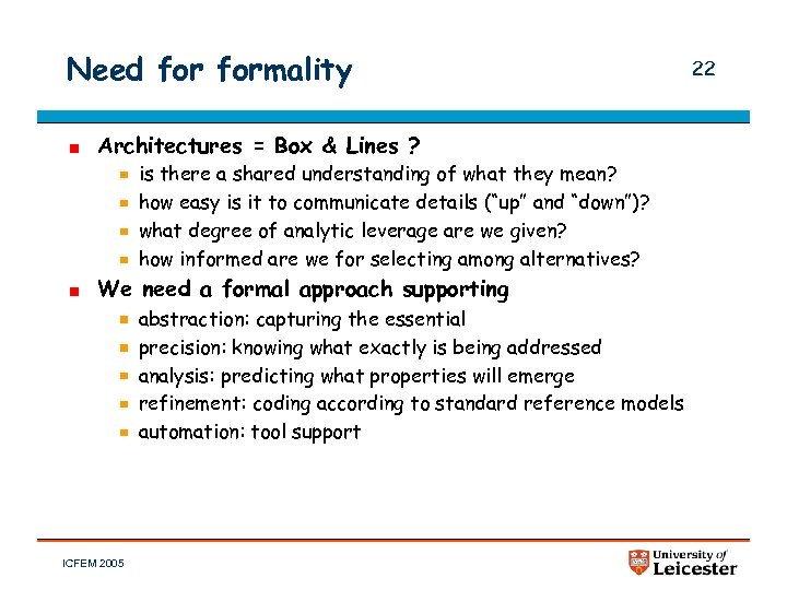 Need formality Architectures = Box & Lines ? is there a shared understanding of