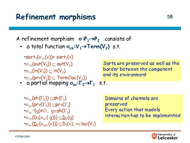 Refinement morphisms 58 A refinement morphism : P 1 P 2 consists of •