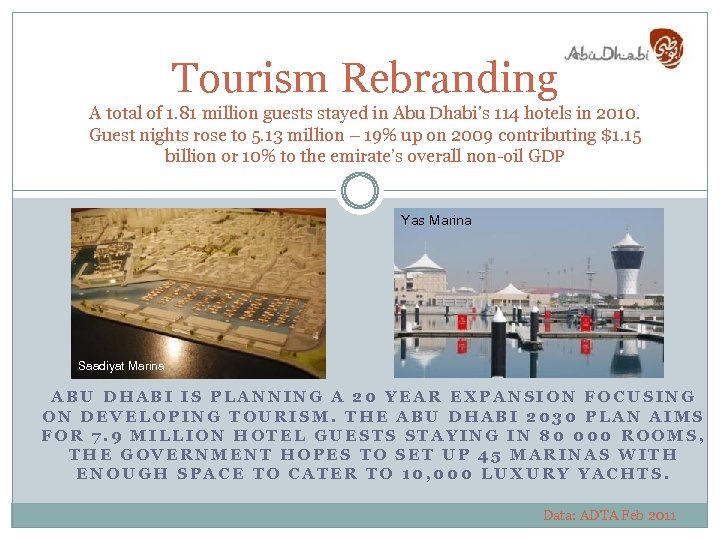Tourism Rebranding A total of 1. 81 million guests stayed in Abu Dhabi’s 114