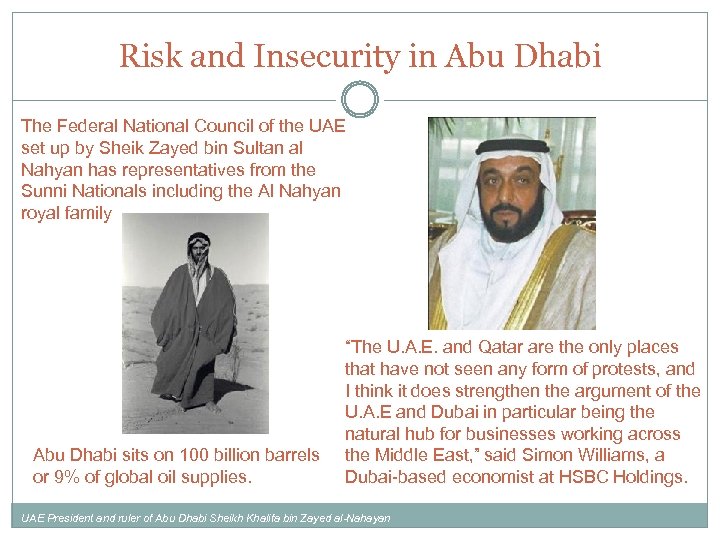 Risk and Insecurity in Abu Dhabi The Federal National Council of the UAE set