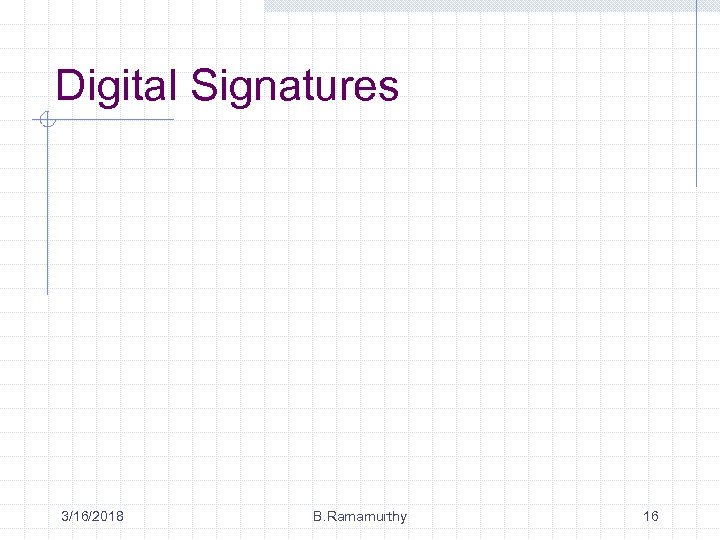 Digital Signatures 3/16/2018 B. Ramamurthy 16 