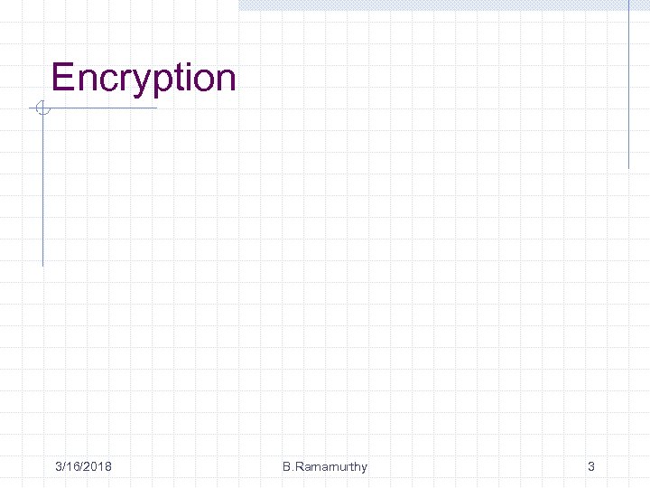 Encryption 3/16/2018 B. Ramamurthy 3 
