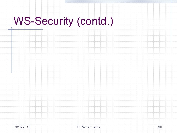 WS-Security (contd. ) 3/16/2018 B. Ramamurthy 30 