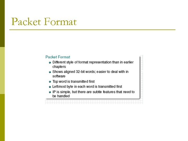 Packet Format 