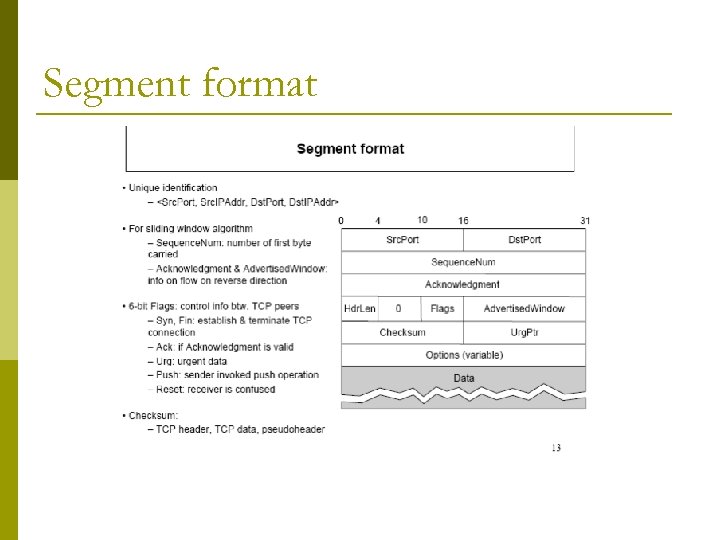 Segment format 