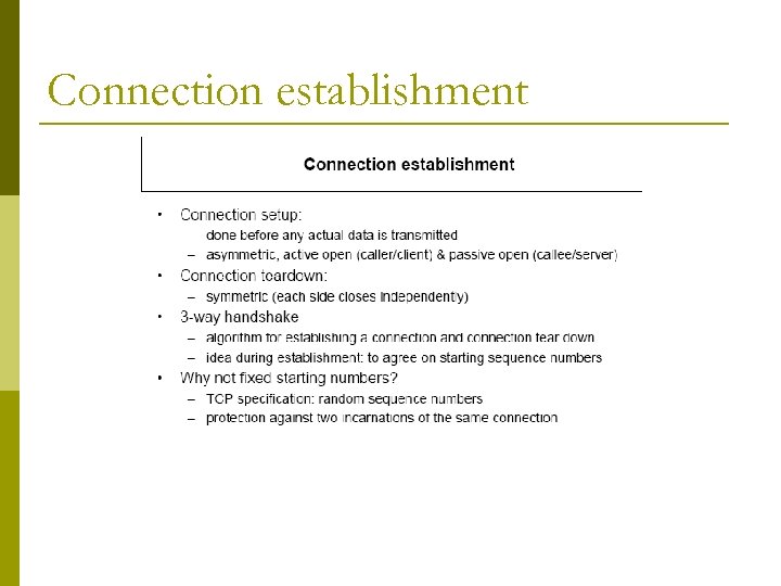 Connection establishment 