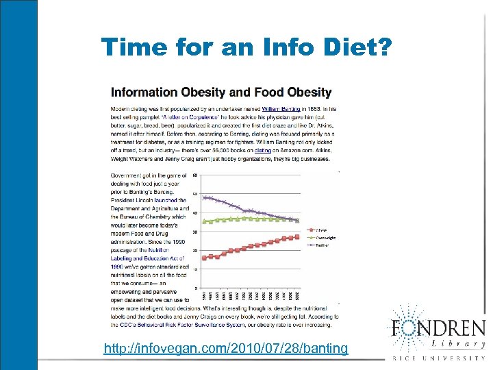 Time for an Info Diet? http: //infovegan. com/2010/07/28/banting 