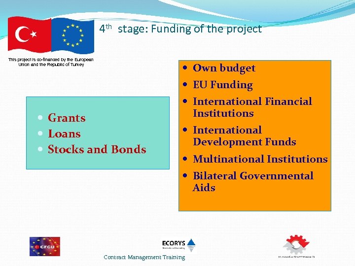 4 th stage: Funding of the project This project is co-financed by the European