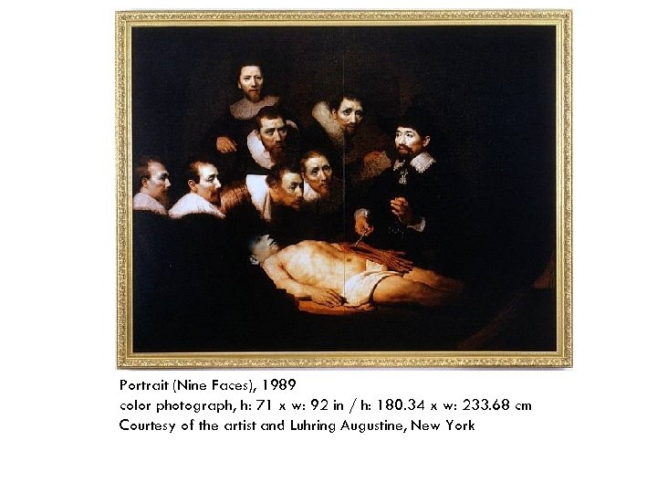 Portrait (Nine Faces), 1989 color photograph, h: 71 x w: 92 in / h: