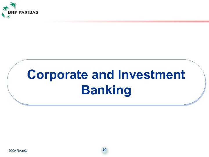 Corporate and Investment Banking 2000 Results 20 