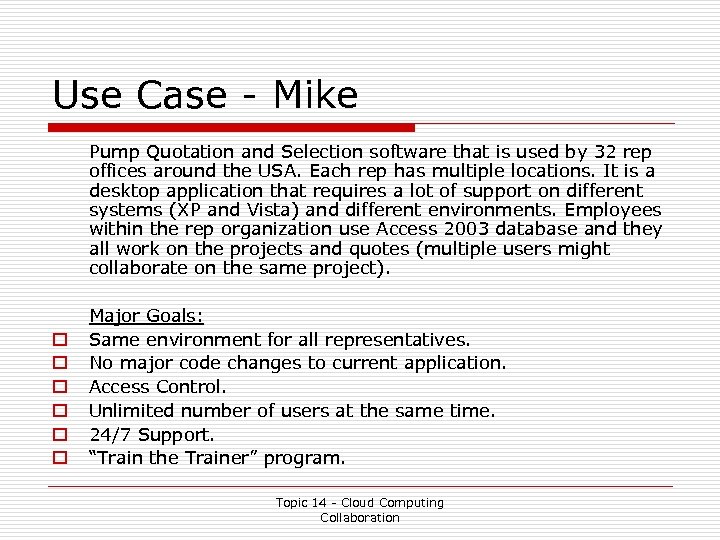 Use Case - Mike Pump Quotation and Selection software that is used by 32