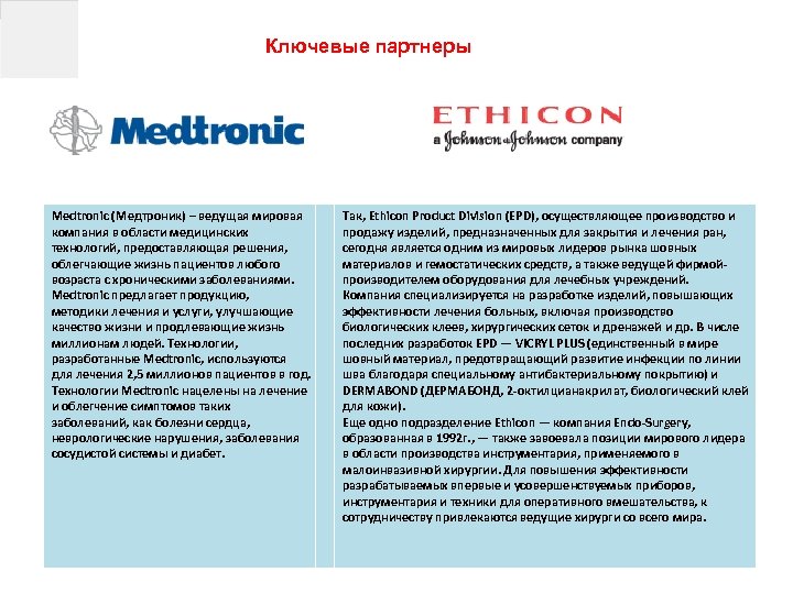 Ключевые партнеры Medtronic (Медтроник) – ведущая мировая компания в области медицинских технологий, предоставляющая решения,