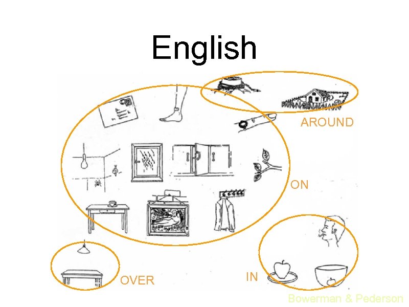 English AROUND ON OVER IN Bowerman & Pederson 
