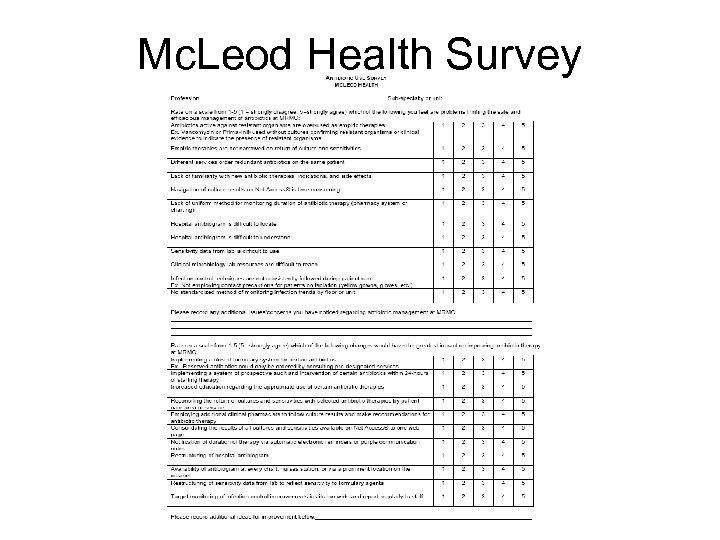Mc. Leod Health Survey 