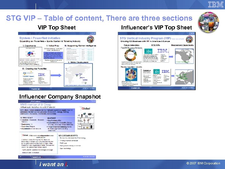 STG VIP – Table of content, There are three sections VIP Top Sheet Influencer’s