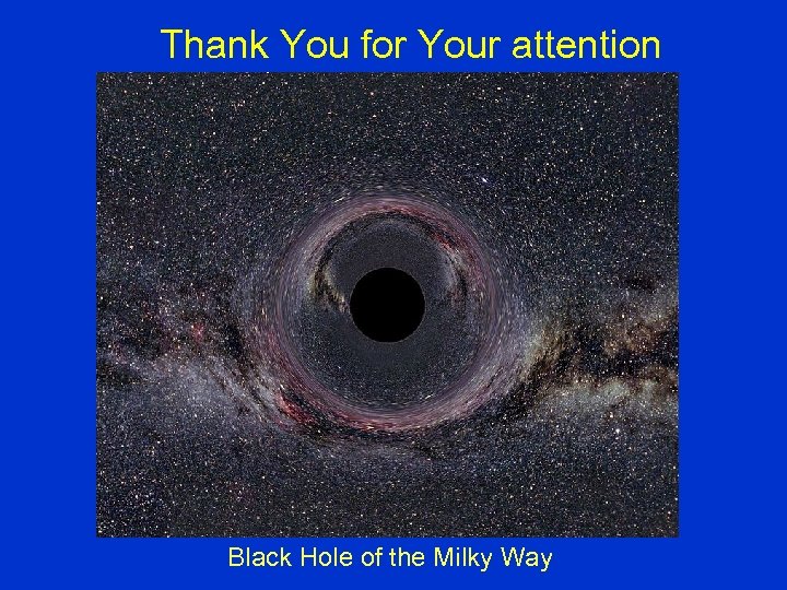 Thank You for Your attention Black Hole of the Milky Way 